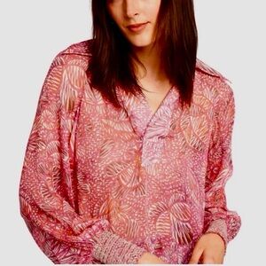 Gorgeous Joie Sheer Floral Tropical Women's Blouse Top